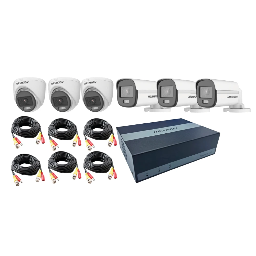 Hikvision E08HG3B3T-KIT Kit EDVR 8CH 3 cámaras Domo 3 cámaras Bala 2MP 2.8mm